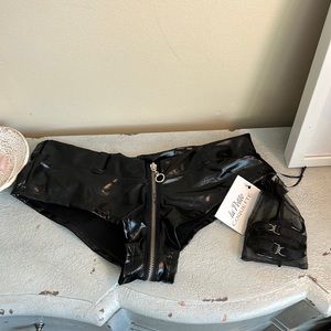 Black Zippered Intimate Shorts